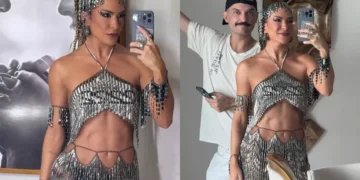 Lore Improta mostra look metalizado para curtir Carnaval em Salvador