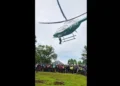 Homem agarra-se a helicóptero para apanhar “boleia” no Quénia. Foi detido