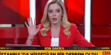 Apresentadora capta em direto sismo na Turquia