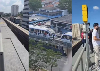 Vídeo: passageiros andam em cima da plataforma do monotrilho de SP