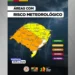 RS tem alerta de chuva intensa com ventania e granizo