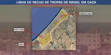Mapa revela limite do recuo israelense em Gaza após novo acordo