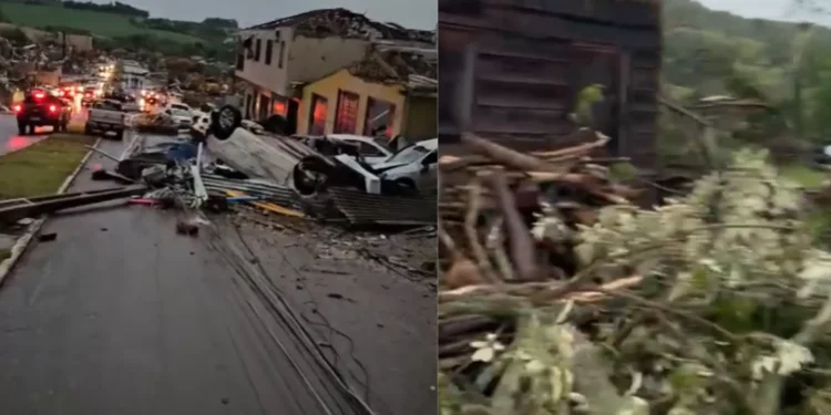 Tornado causa destruição em cidades do Sul; veja vídeos